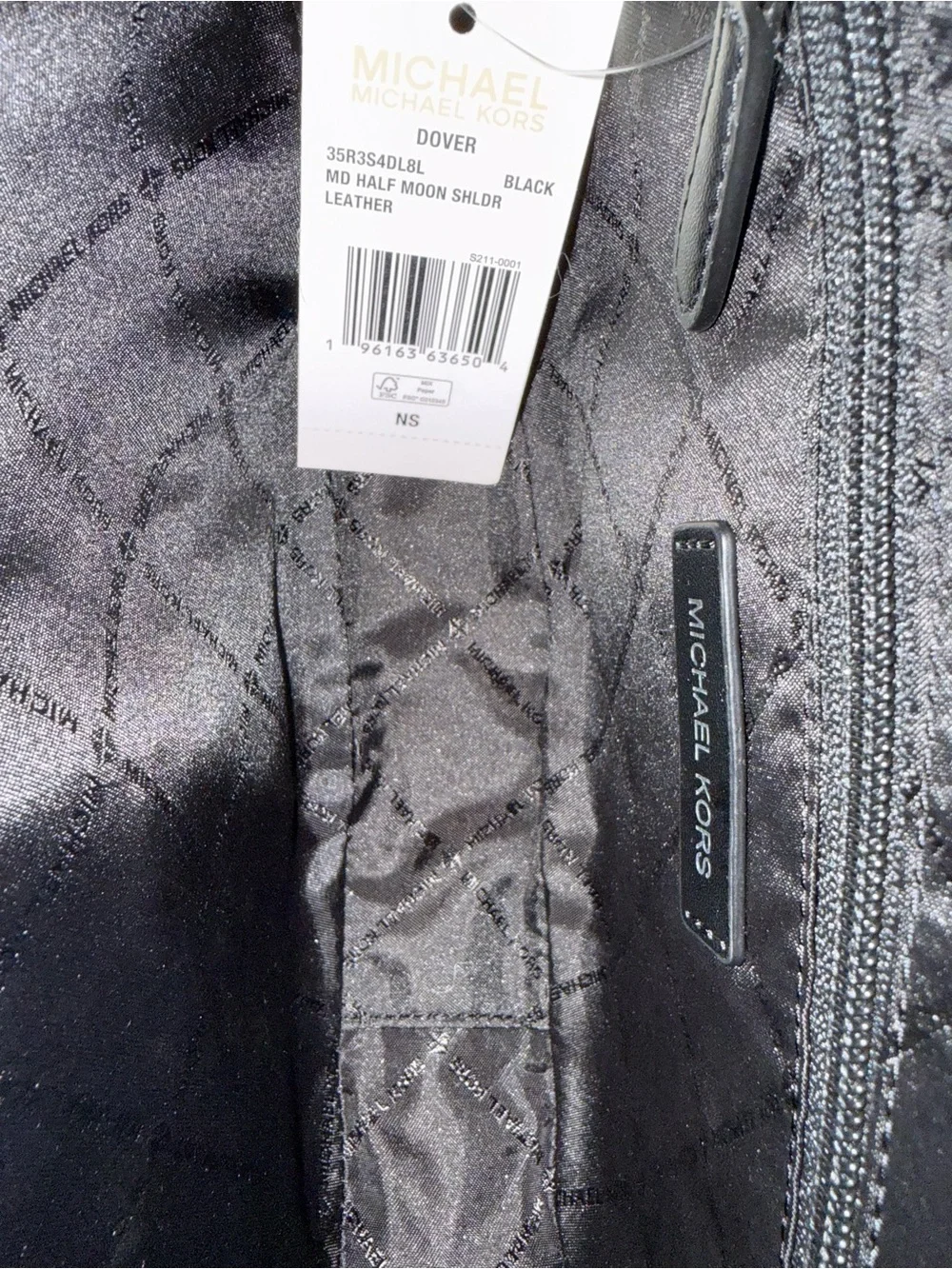 Michael Kors Dover Black Pebbled Leather Hobo Shoulder Bag